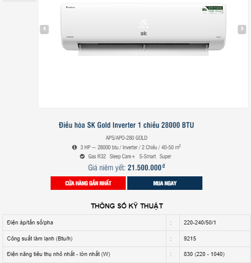 Điều hòa 28000btu tiêu thụ bao nhiêu điện? - Tin tức