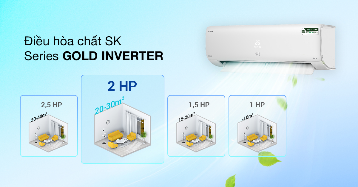 5 ưu điểm vượt trội của máy lạnh 2 ngựa inverter SK Sumikura - Tin tức