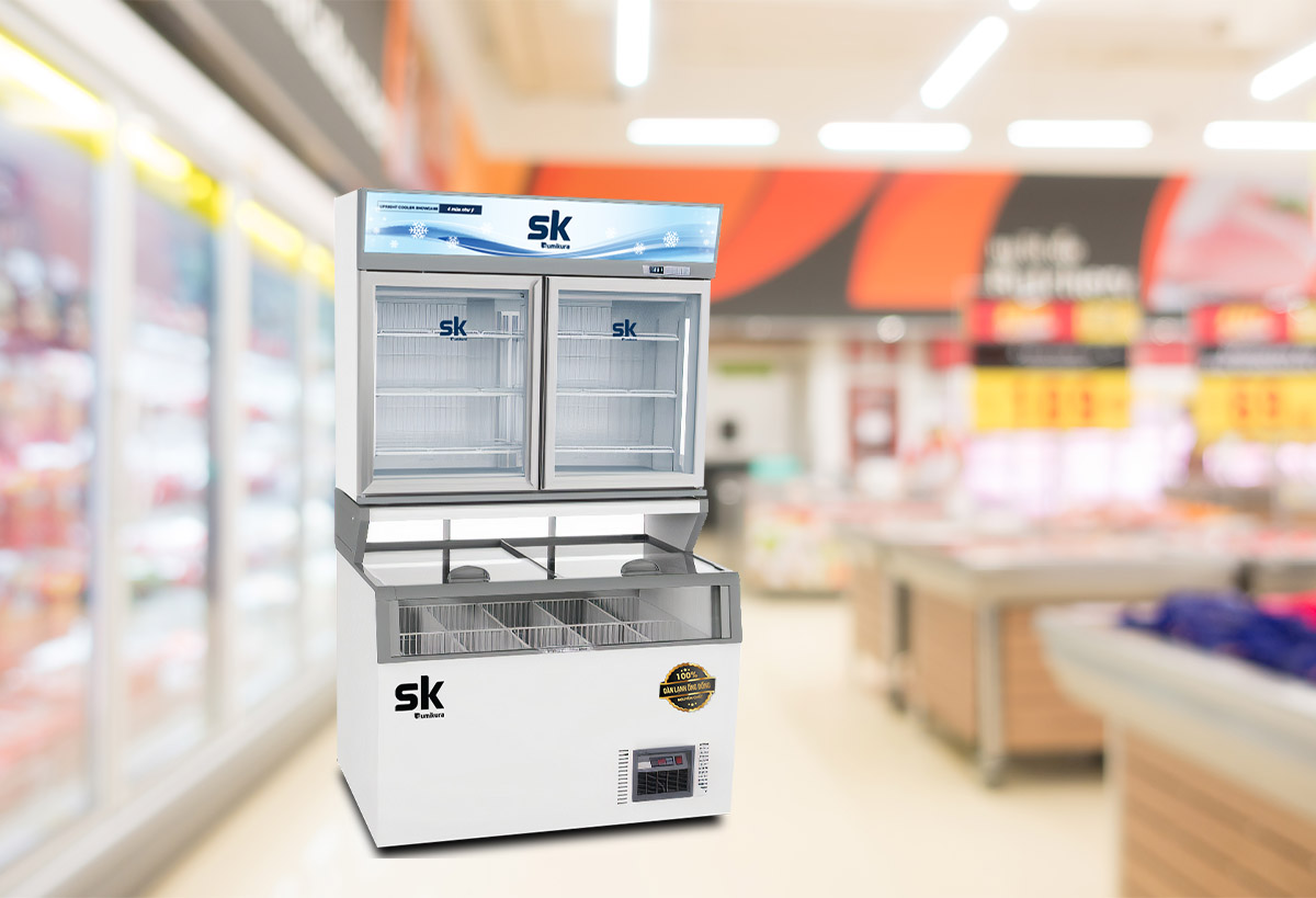SKFC-100.ICB: Tủ 1 ngăn đông 1 ngăn mát mặt kính sang trọng tiện lợi - Tin tức