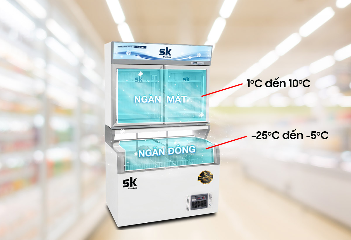SKFC-100.ICB: Tủ 1 ngăn đông 1 ngăn mát mặt kính sang trọng tiện lợi - Tin tức