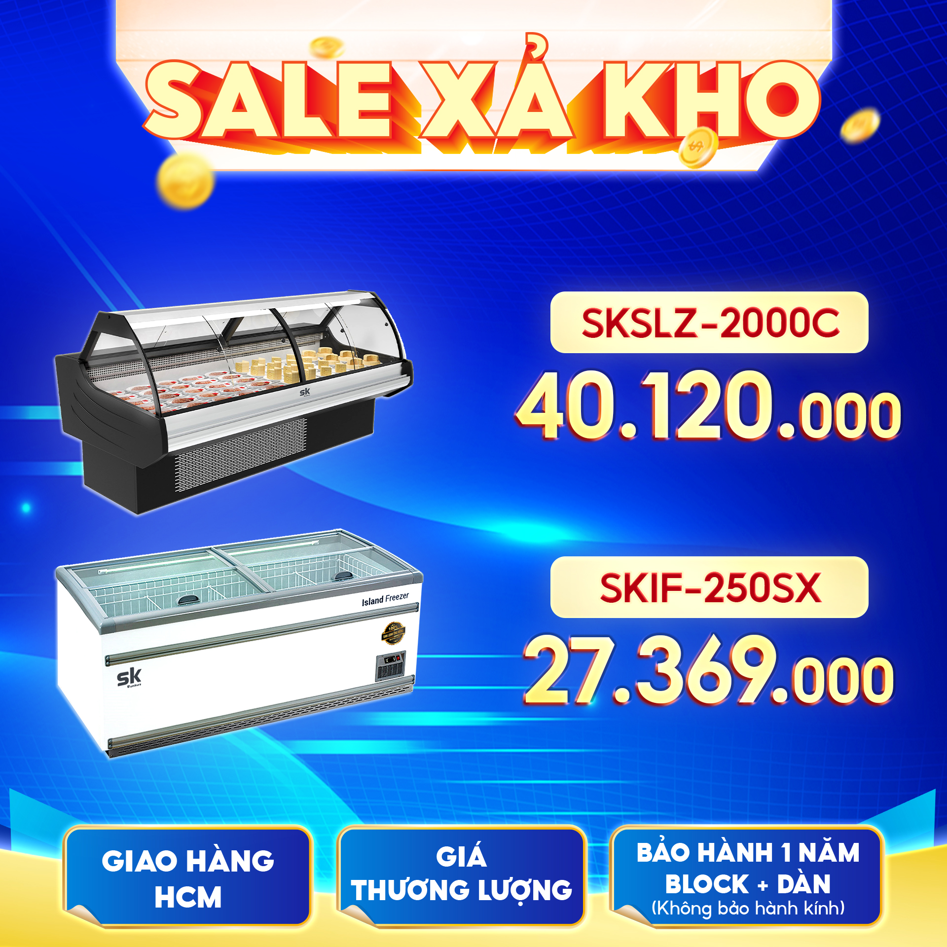 Sale Xả Kho Tủ Đông Tủ Mát Siêu Thị Mới 100% Do Dự Án Bị Huỷ: Cơ Hội Mua Giá Vốn Cực Hiếm! - Khuyến mãi