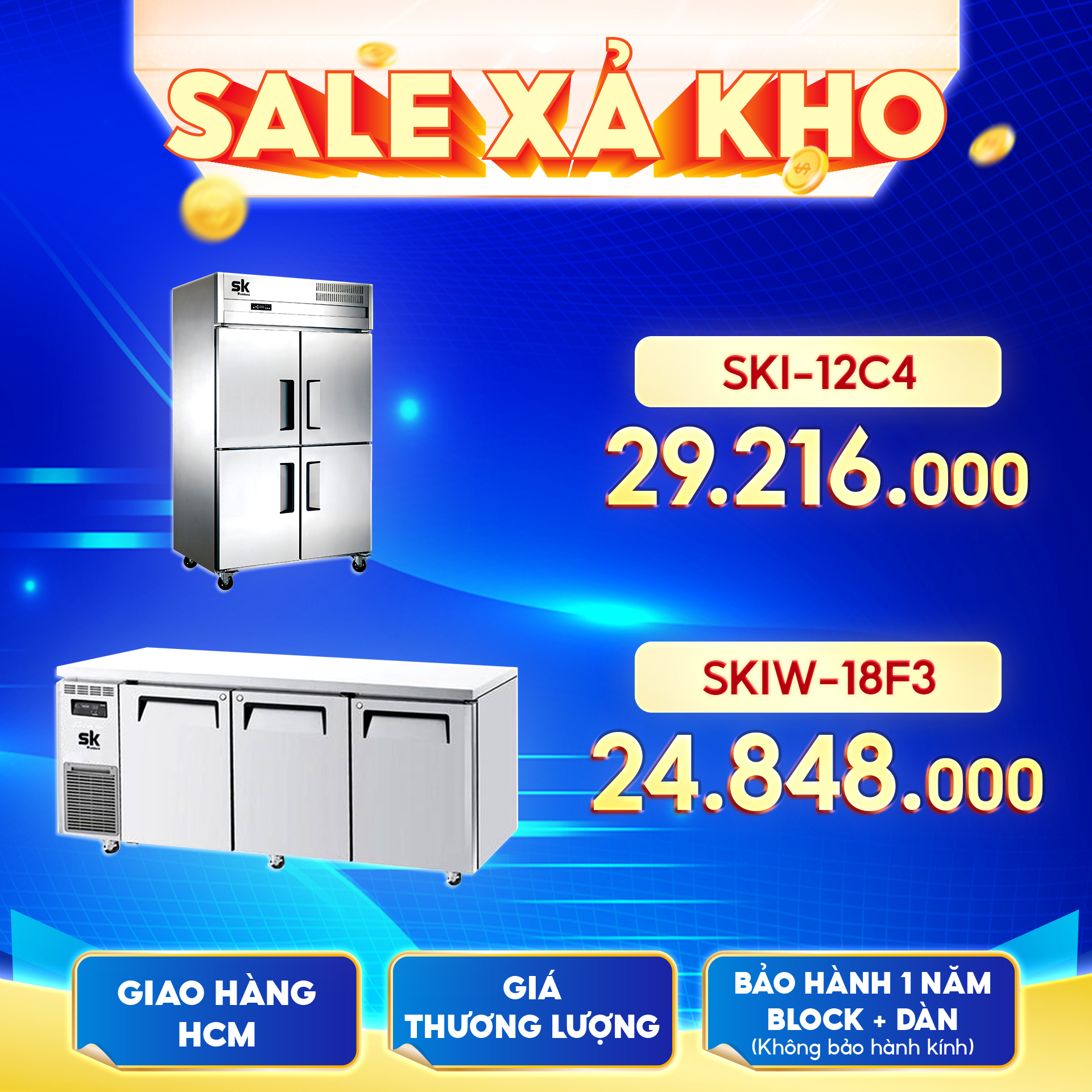 Sale Xả Kho Tủ Đông Tủ Mát Siêu Thị Mới 100% Do Dự Án Bị Huỷ: Cơ Hội Mua Giá Vốn Cực Hiếm! - Khuyến mãi