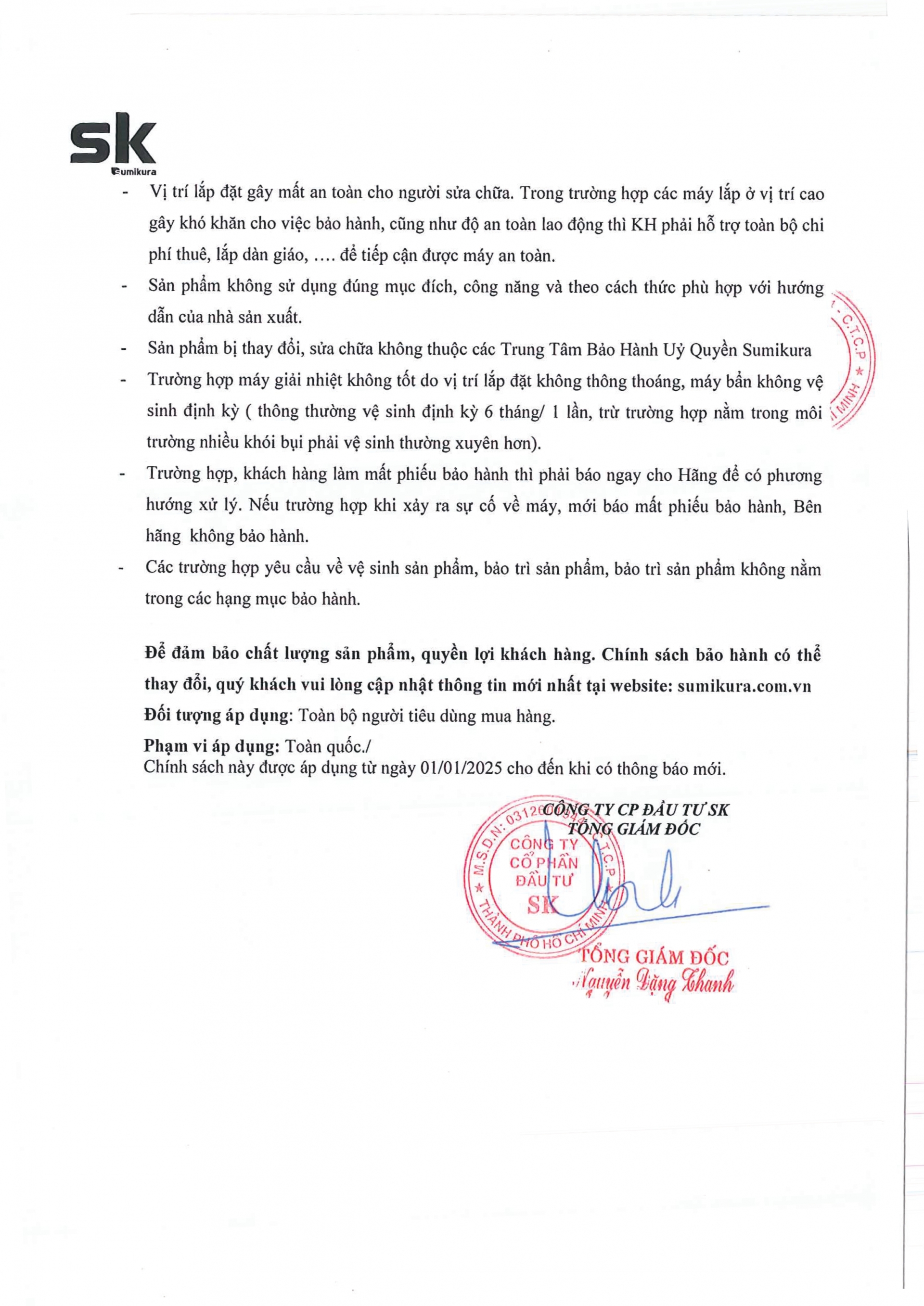 Chính sách bảo hành chung 2026 - Chính sách