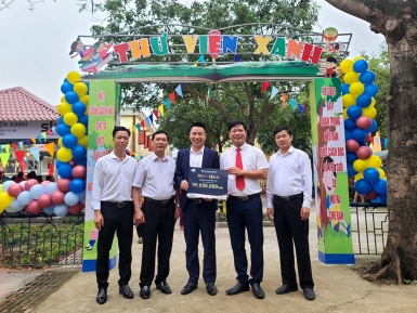 Trường Tiểu học Minh Tân đón nhận công trình Thư Viện Xanh do SK Sumikura trao tặng - Sự kiện