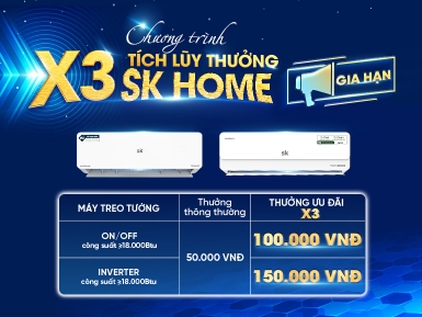 Gia Hạn Chính sách X3 Tích Lũy dành cho Điều Hòa Treo Tường - Khuyến mãi