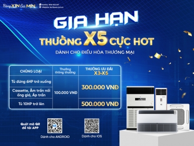 Gia Hạn Chính Sách X5 Mức Thưởng Khi Tích Lũy Điều Hòa Thương Mại - Khuyến mãi