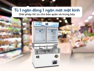 SKFC-100.ICB: Tủ 1 ngăn đông 1 ngăn mát mặt kính sang trọng tiện lợi - Tin tức